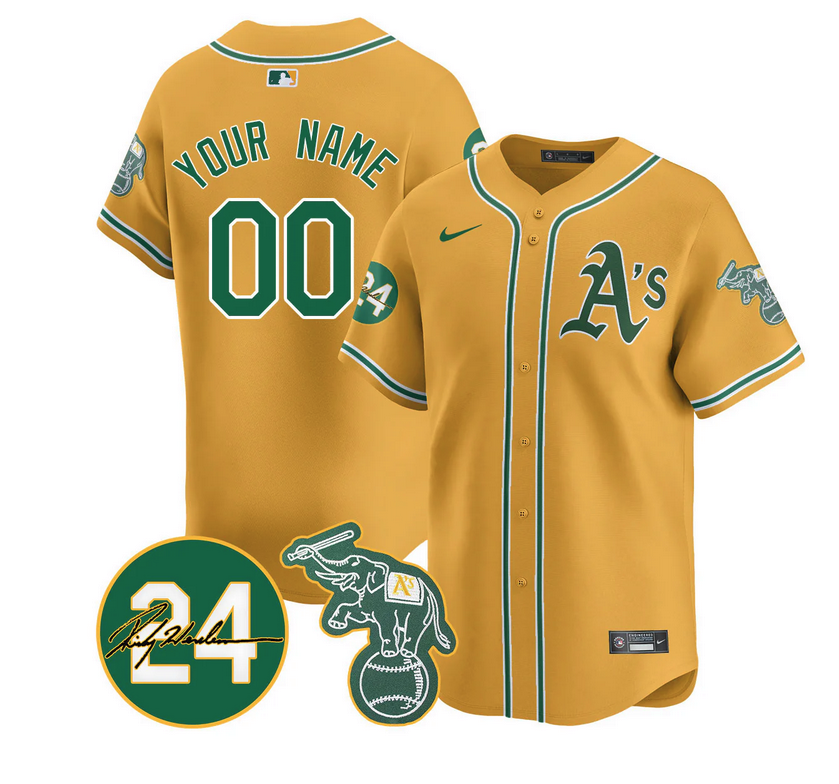 Custom Oakland Athletics 2024 Ricky Henderson Memorial Jersey - All Stitched