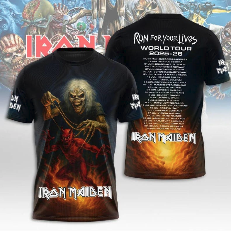 Iron Maiden Band 3D All Over Print Shirt, Heavy Metal Graphic Tee, Rock Fan Gift