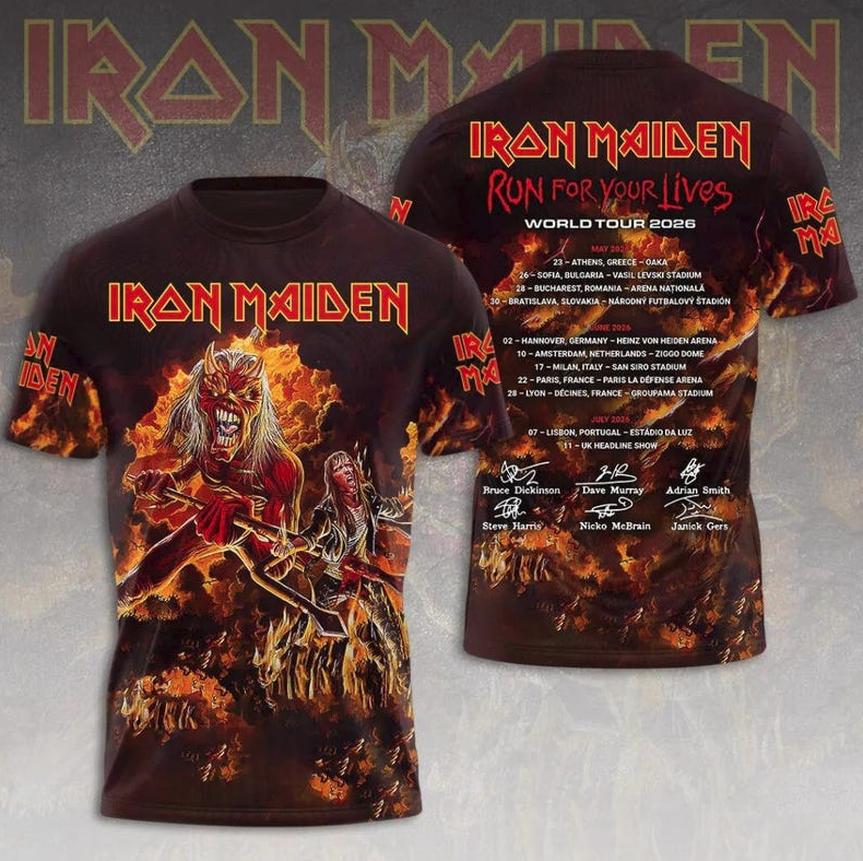 Iron Maiden Legacy 3D All Over Print Shirt, Heavy Metal Concert Graphic Tee