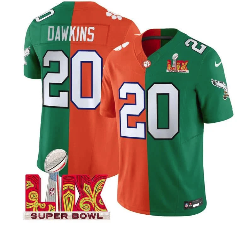 Split Philadelphia Eagles Super Bowl LIX & College Football Vapor Limited Jersey - All Stitched