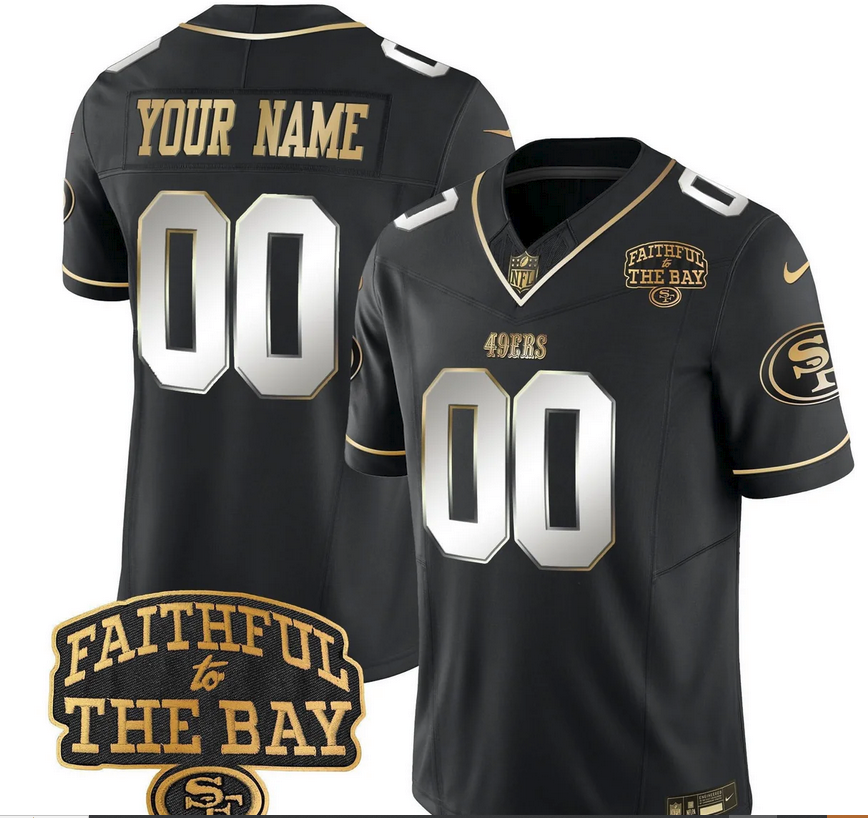 49ers Faithful To The Bay Patch Vapor Limited Custom Jersey V8 - All Stitched