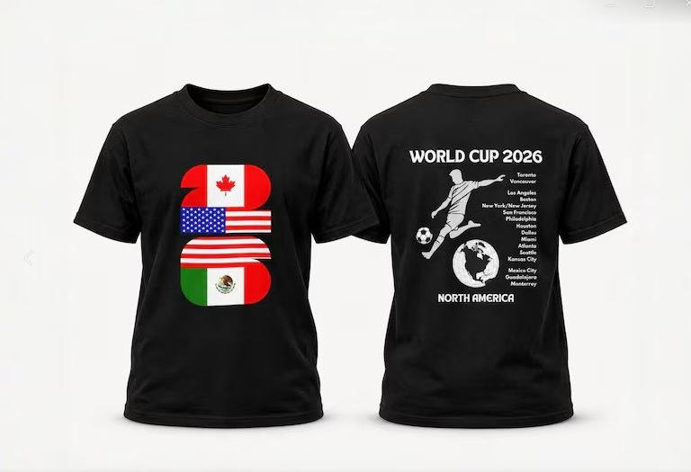 2026 Youth World Cup Soccer T-Shirt for Kids with Host Nation Logo, Sports Tee for Boys & Girls