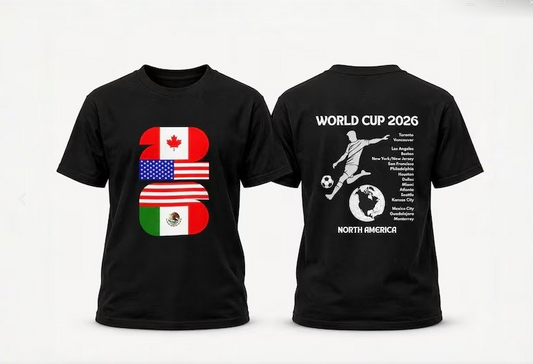 2026 Youth World Cup Soccer T-Shirt for Kids with Host Nation Logo, Sports Tee for Boys & Girls