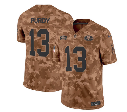 San Francisco 49ers 2024 Salute to Service Vapor Limited Custom Jersey
