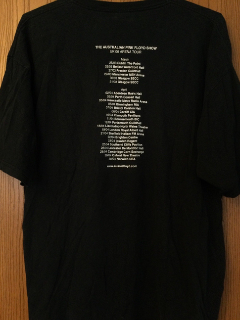The Australian Pink Floyd Show 2006 UK Arena Tour Black Concert T-Shirt