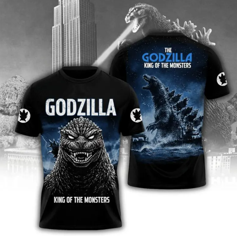 Godzilla King Of Monsters 3D Monster Graphic Shirt, Kaiju Fan All Over Print Tee