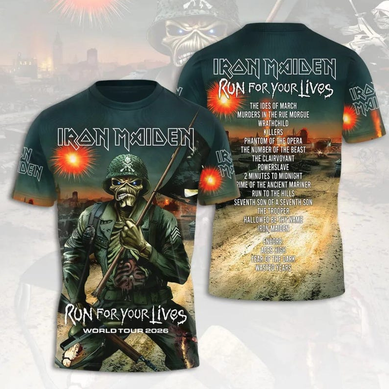 Iron Maiden Tour 2026 Live Concert 3D All Over Print Shirt, Rock Fan Gift