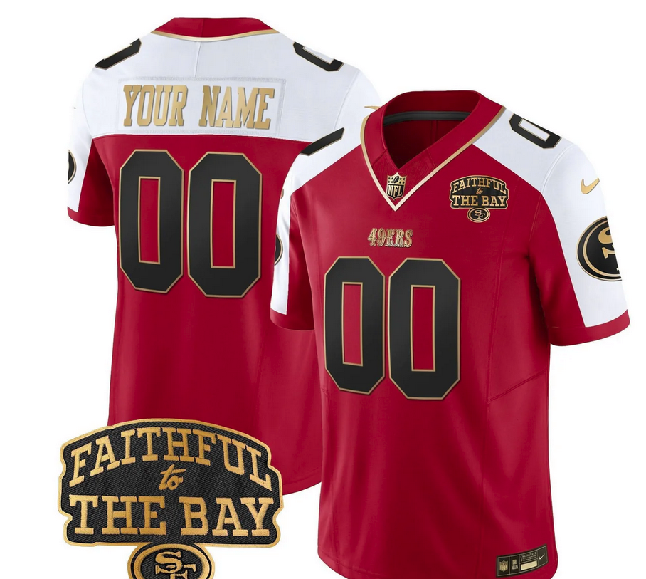 49ers Faithful To The Bay Patch Vapor Limited Custom Jersey V8 - All Stitched