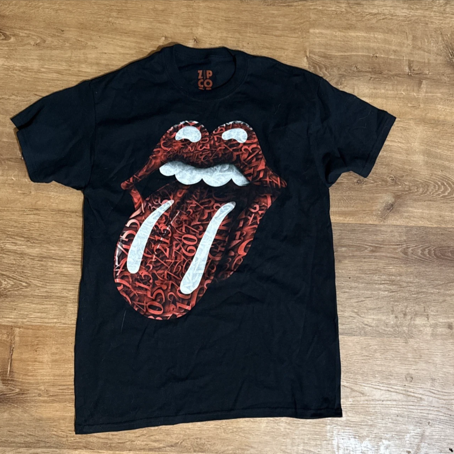 Rolling Stones Zip Code Tour 2015 Tee Black T-Shirt Double Sided