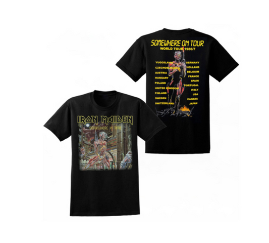 Iron Maiden Somewhere On Tour 1986 T-Shirt – Classic World Tour Band Merch