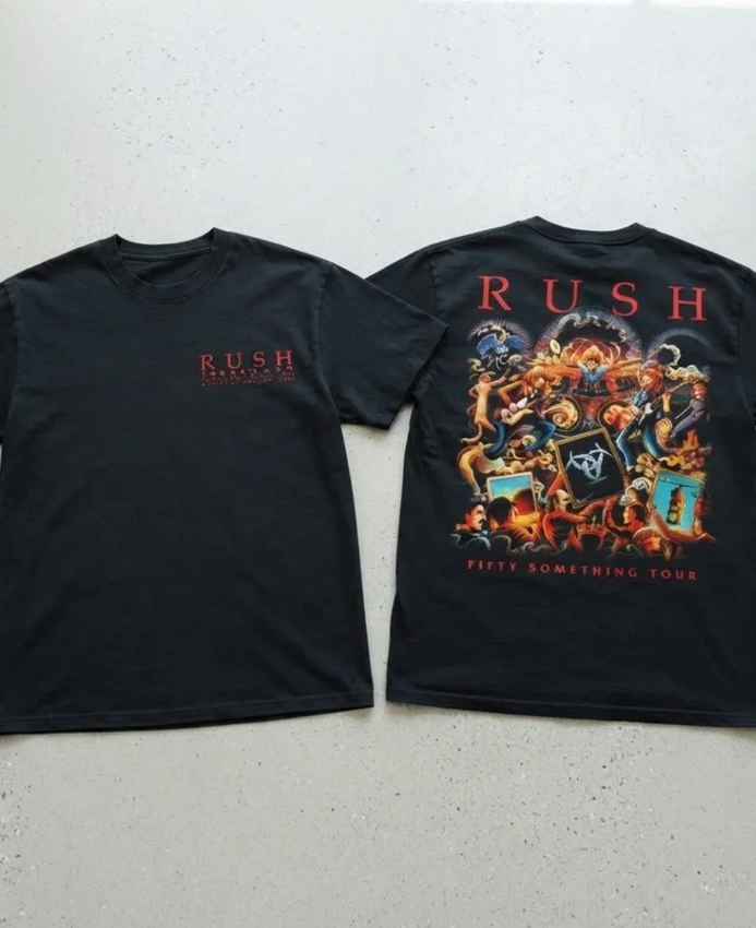 Rush Fifty Something Tour 2026 Black Rock Band Graphic Tee Unisex