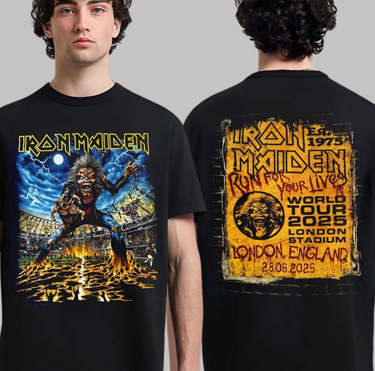 Iron Maiden London England Tour T-Shirt – Run For Your Lives World Tour
