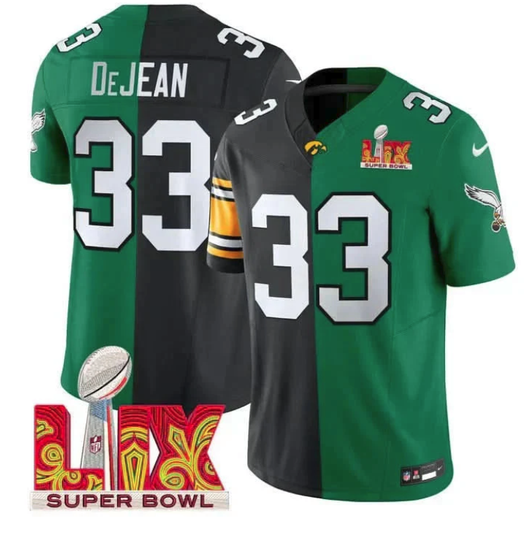 Split Philadelphia Eagles Super Bowl LIX & College Football Vapor Limited Jersey - All Stitched