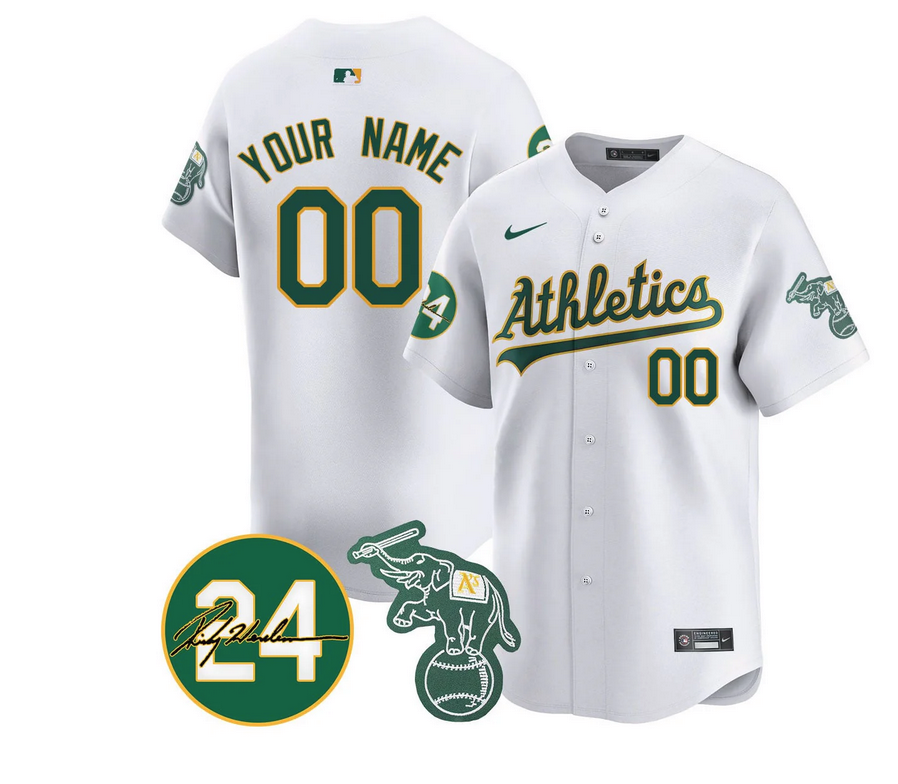 Custom Oakland Athletics 2024 Ricky Henderson Memorial Jersey - All Stitched