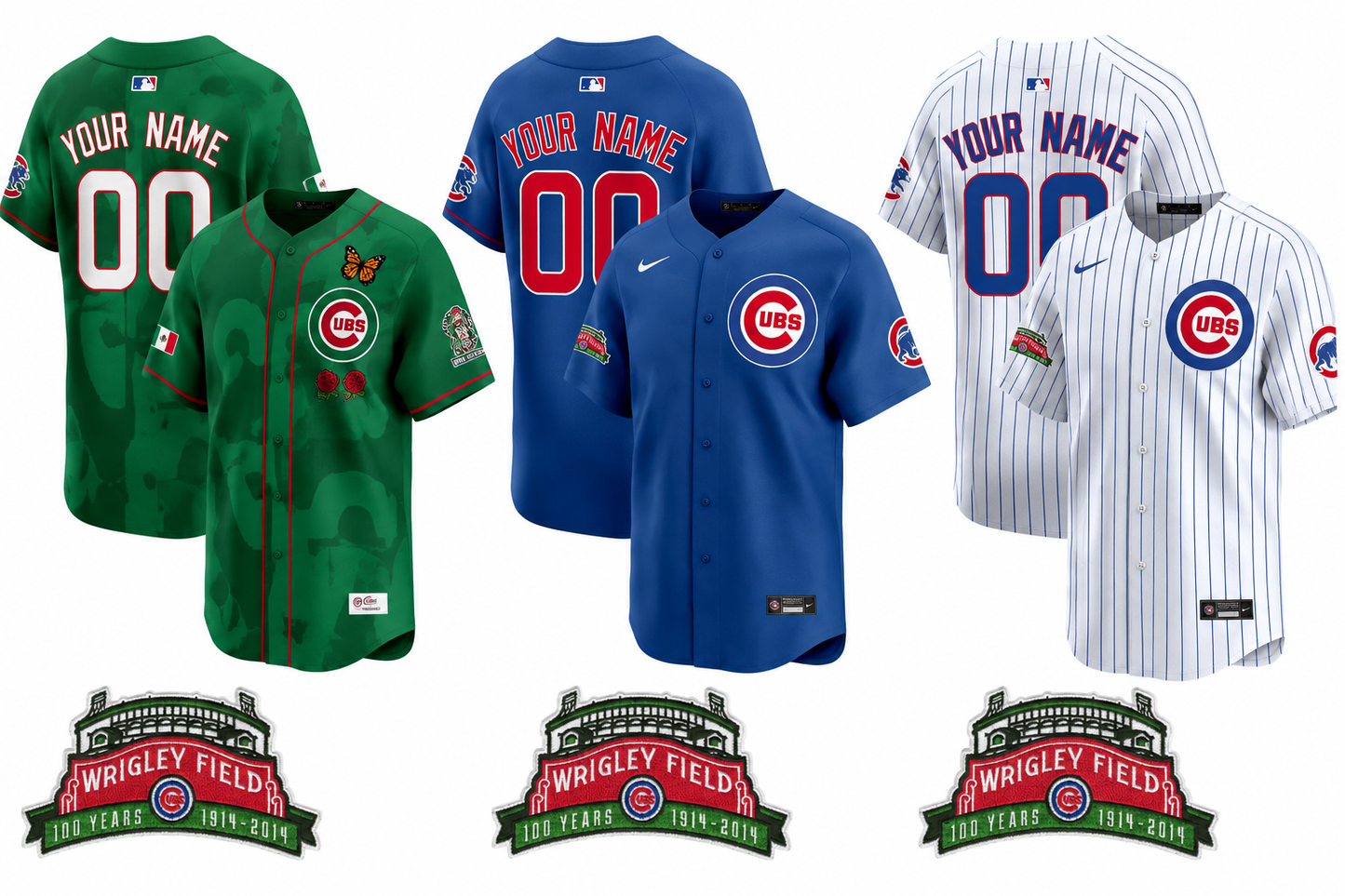 Chicago Cubs Wrigley Field Style Vapor Premier Limited Custom Jersey - All Stitched
