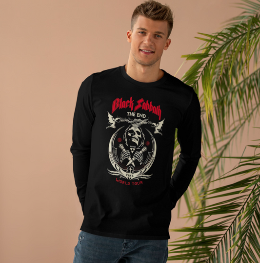 Black Sabbath The End World Tour Long Sleeve Shirt Double Sided Vintage Heavy Metal Band Tee