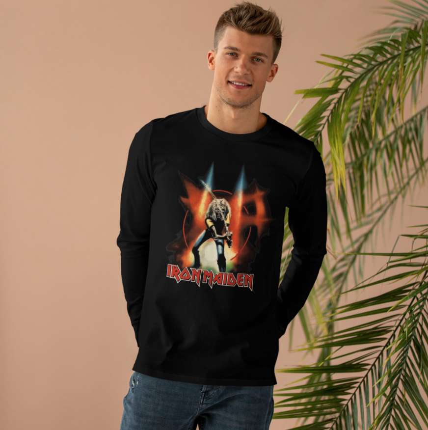 Iron Maiden Japan Tour Long Sleeve Shirt Double Sided Vintage Heavy Metal Band Tee