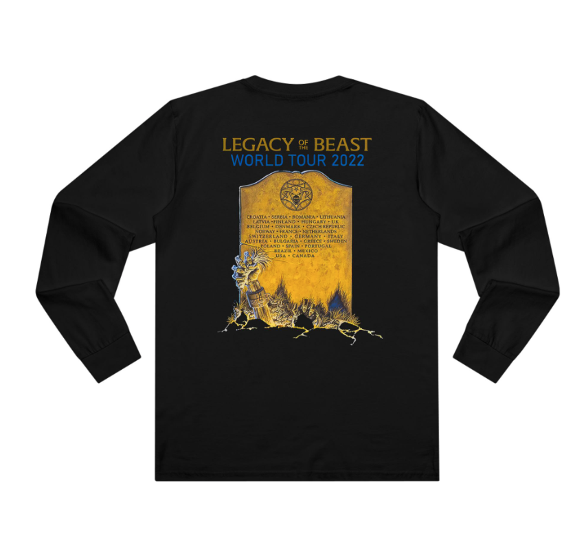 Iron Maiden Legacy of the Beast 2022 Tour Long Sleeve Shirt Double Sided Vintage Heavy Metal Band Tee

