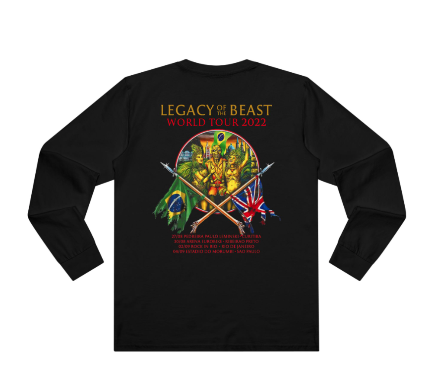 Iron Maiden Legacy of the Beast 2021 Tour Long Sleeve Shirt Double Sided Heavy Metal Band Tee
