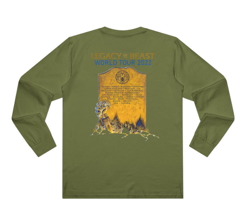 Iron Maiden Legacy of the Beast 2022 Tour Long Sleeve Shirt Double Sided Vintage Heavy Metal Band Tee
