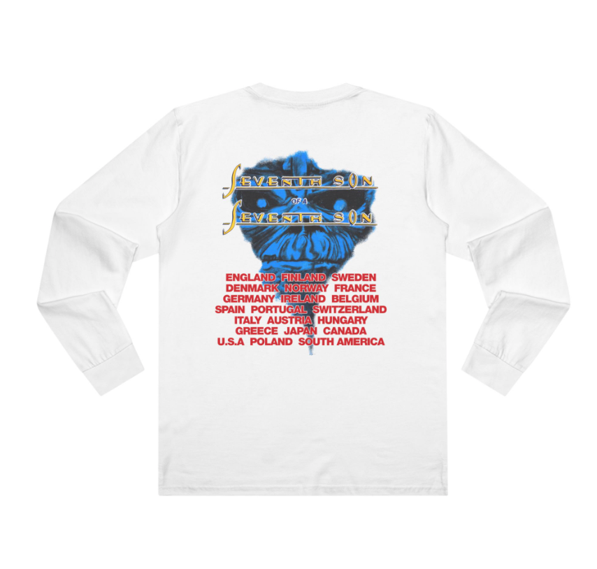 Iron Maiden Seventh Son Tour Long Sleeve Shirt Double Sided Vintage Heavy Metal Band Tee
