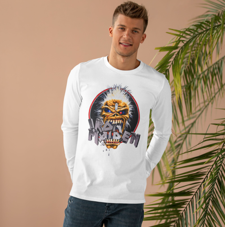 Iron Maiden Seventh Son Tour Long Sleeve Shirt Double Sided Vintage Heavy Metal Band Tee
