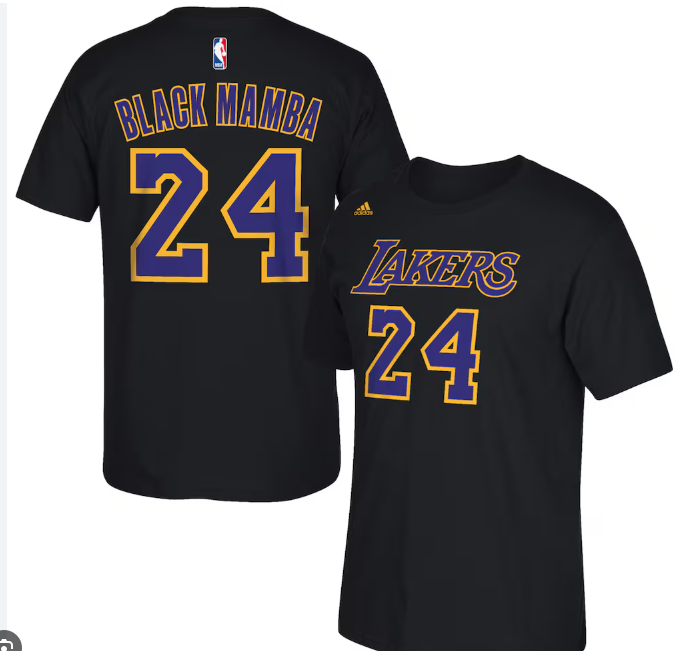 Kobe Bryant 24 Black Mamba Lakers Shirt NBA Fan Tee