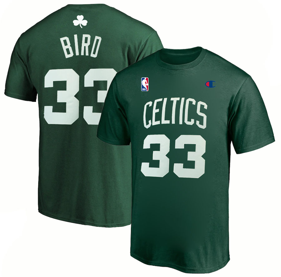Larry Bird 33 Boston Celtics Shirt Name Number Vintage Tee