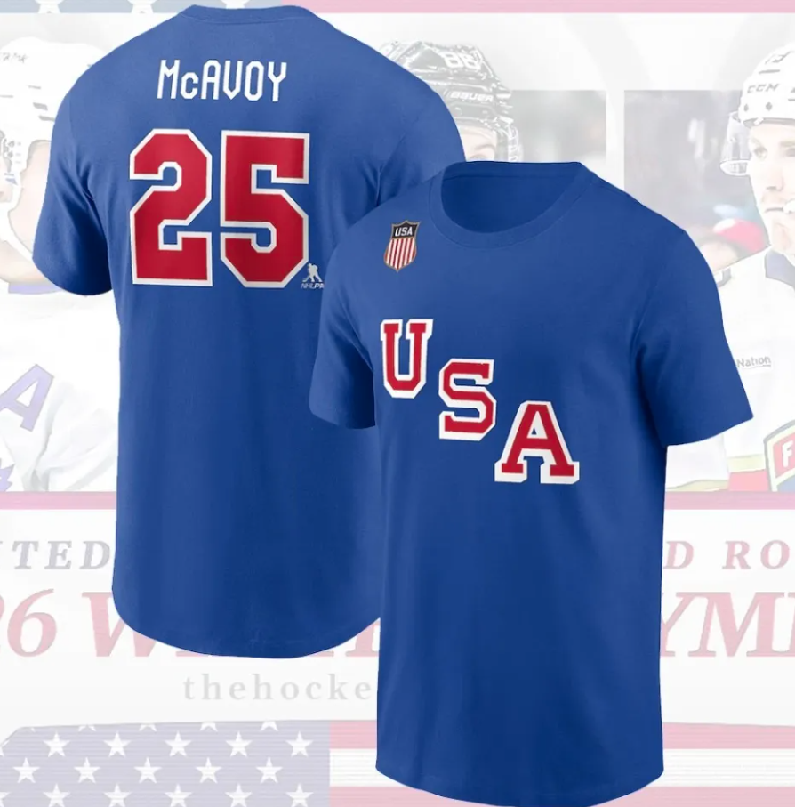 USA Hockey 2026 Name Number Shirt Vintage Ice Hockey Tee