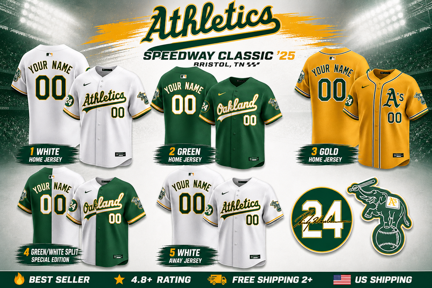 Custom Oakland Athletics 2024 Ricky Henderson Memorial Jersey - All Stitched