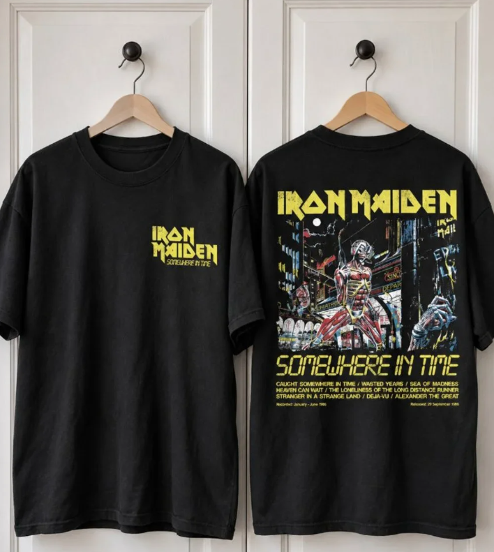 Iron Maiden Somewhere In Time 40th Anniversary Tracklist T-shirt